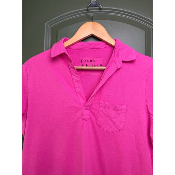 NWOT Frank & Eileen LAUREN Polo Mini Heritage Jersey Dress Magenta Pink Large - Picture 3 of 8